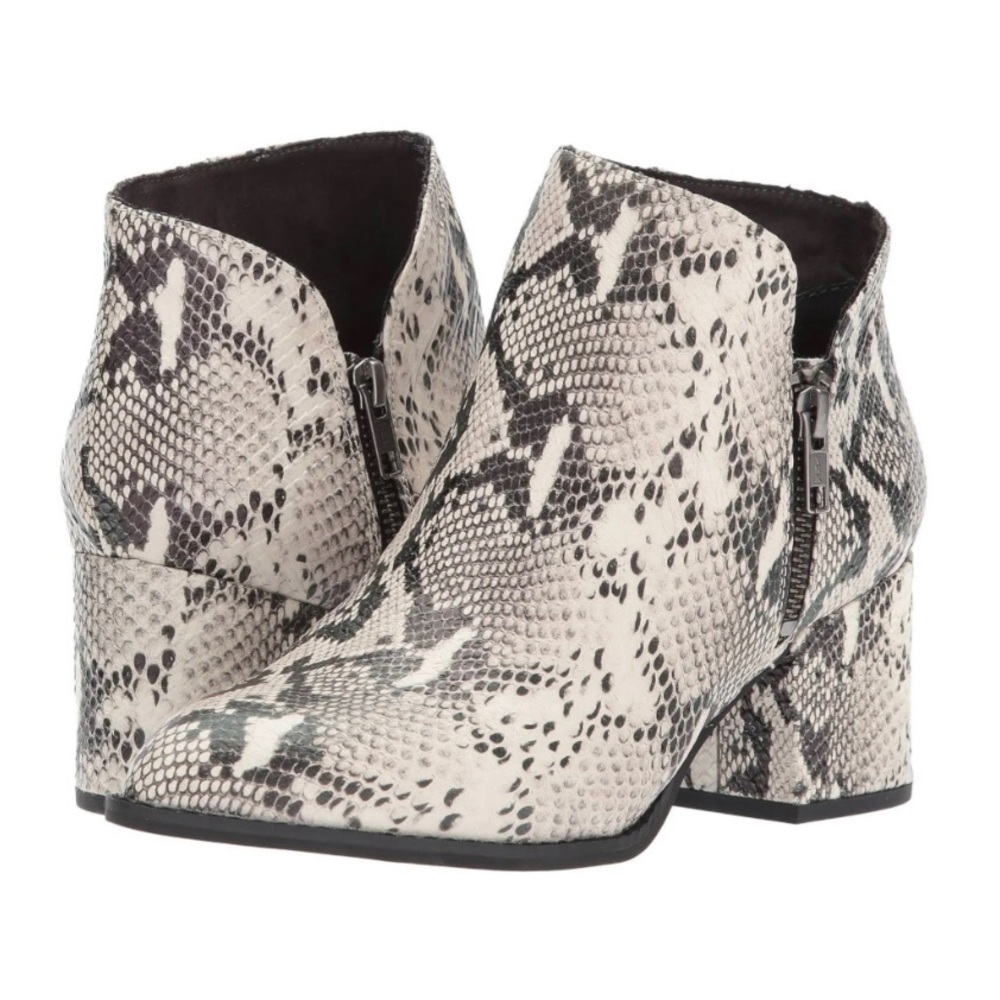 Seychelles Chaparral Ankle Bootie Embossed Snake Print Black White Python